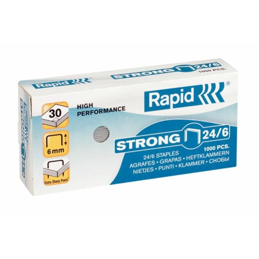 SPONKY NA PAPIER 30 listov 1000 kusov RAPID Silné kovové SPONKY
