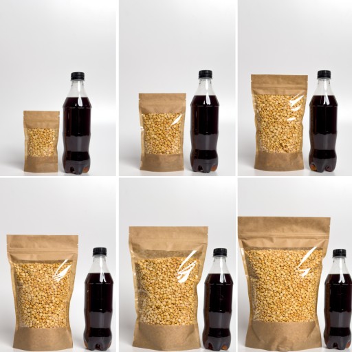 DOYPACK ECO papierové vrecko, okienko, 500 ml, 25 ks