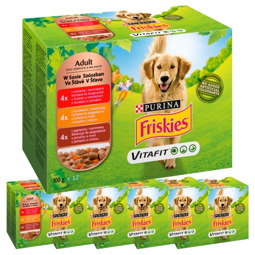 Purina FRISKIES Krmivo pre psov mäsová omáčka 12x 100g