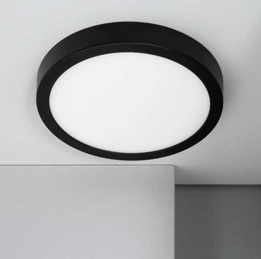 Prisadený LED stropný panel 18W CCD čierny SuperLED