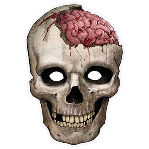 SKELETOROVÁ MASKA HALLOWEEN HNEDÁ LEBKA
