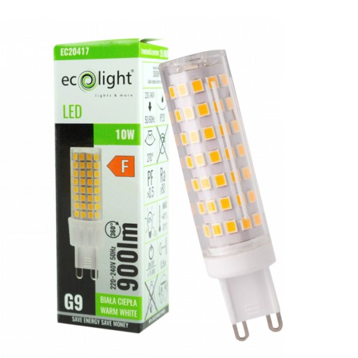 G9 LED žiarovka 10W 900lm Teplá farba svetla