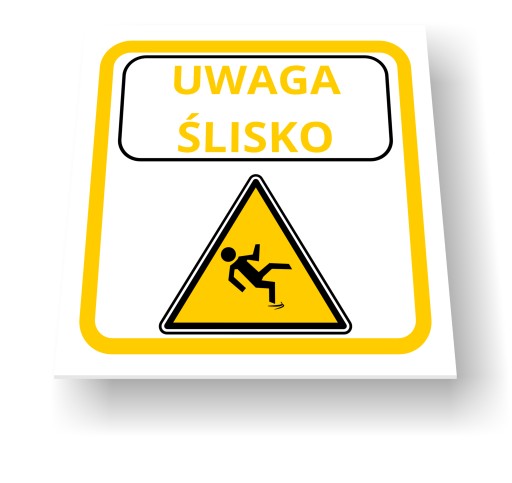 Informačná tabuľa Pozor Slippery | 30 x 30 cm | samolepiace