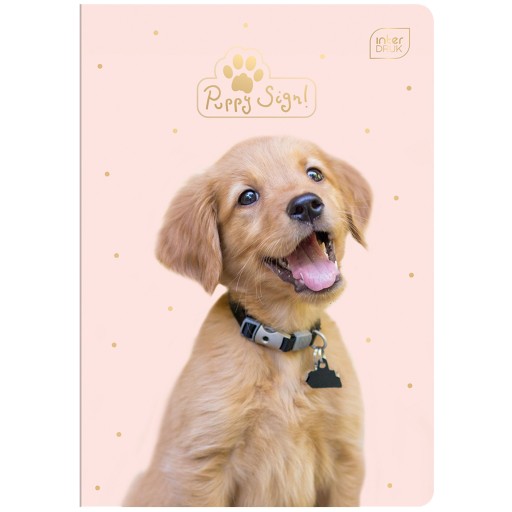 Zápisník A5, 32 listov, mriežkovaný, 70g, UV Sign Puppy Sign
