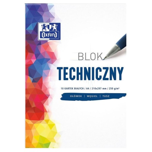 Technický blok A4/10k 250g biely OXFORD