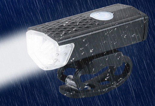 BICYKEL PREDNÉ SVETLO LED USB BATÉRIA S RUKOVOU PREDNÁ BIELA ZD41E