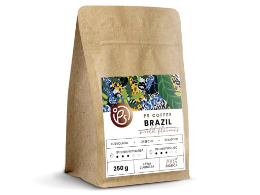 PS Coffee Brazil 250g ČERSTVÉ KÁVOVÉ ZRNKY