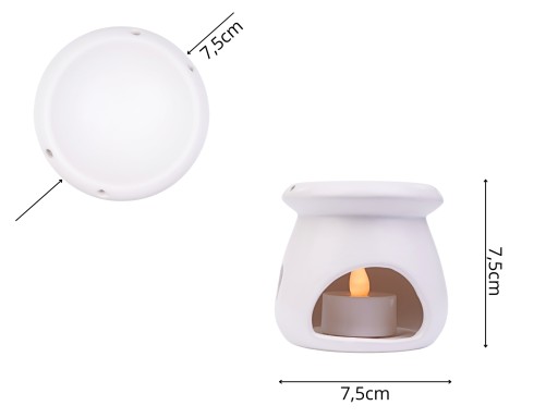 KERAMICKÝ VOŇAVÝ KRB PRE AROMATERAPII VZOR HLAVA TVÁR BIELA H-8CM