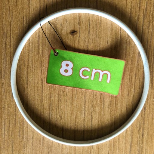 BIELY 8 cm Kovový krúžok na lapače snov