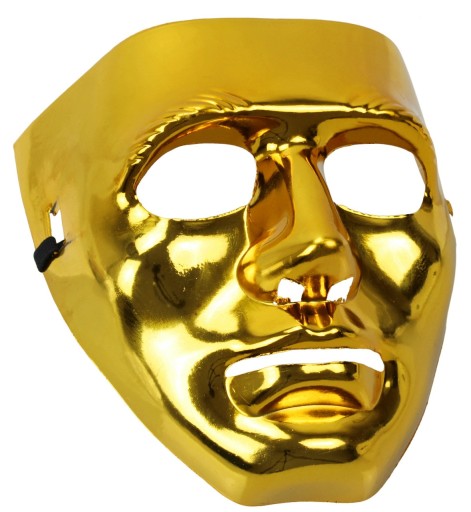 plastová maska ZLATÁ tmavá tvár Halloween