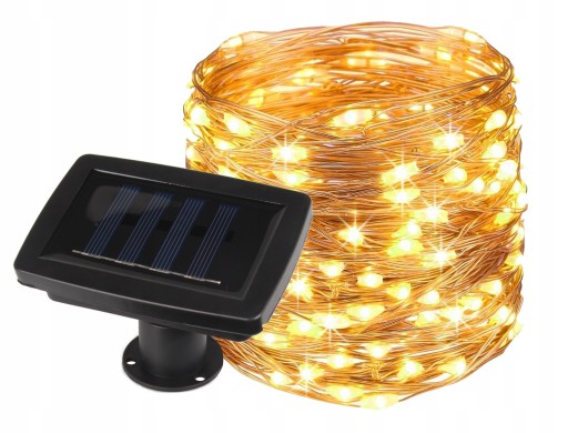 SLNEČNÁ GARLANDA 12m ZÁHRADNÁ DRÔTENÁ REŤAZ 100 LED