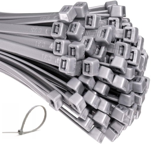 100x ŠEDÉ VIAZACIE KABELNÉ VIAZAKY KABELNÉ VIAZAKY KABELNÉ VIAZAKY 3,6X150mm