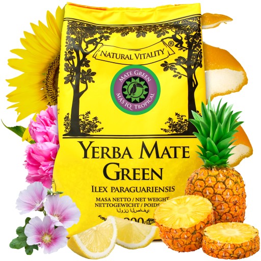 Yerba Mate Green MAS IQ Tropical 200g ovocný ananás Sila trópov na začiatok