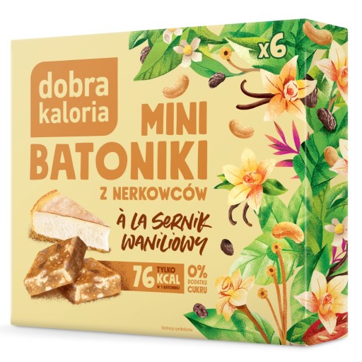 Mini tyčinky vanilkový cheesecake Dobrá Kalorická kešu 0% cukru do školy