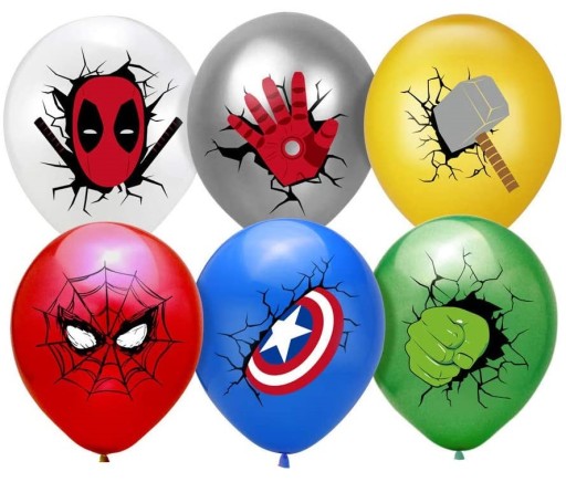 LATEXOVÝ BALÓN SUPERHRDINOVÉ HÉLIUM NA NARODENINOVÝ PLES 6 KS