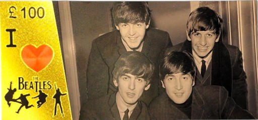 Jedinečný darček zberateľských bankoviek s pozlátenými bankovkami THE BEATLES