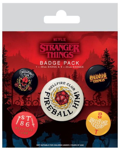 Stranger Things 4 odznaky Hellfire Club 5 ks