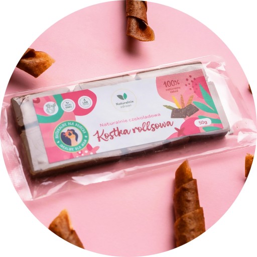 Rohlíky kocka, čokoláda bez cukru, poleva na rožky, 50g, sladký snack