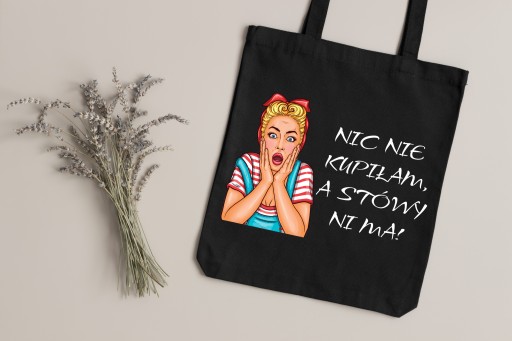 Nákupná taška Cotton Shopper s potlačou čiernej farby ako darček