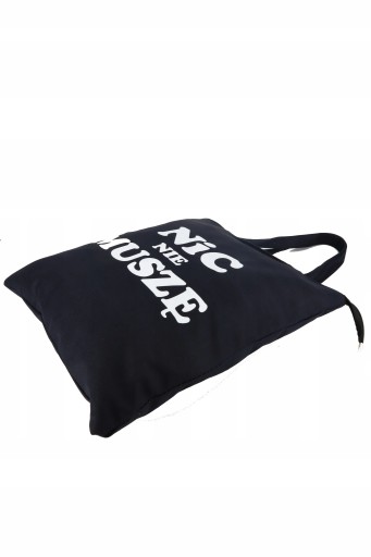 NIČ NEPOTREBUJEM nákupná taška, čierna