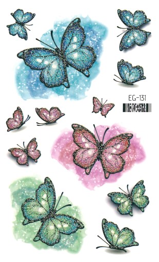 Umývateľné tetovanie pre deti GLITTER BUTTERFLIES EG131