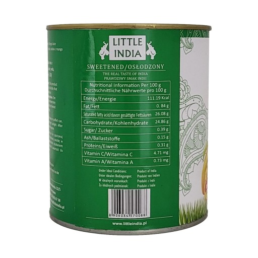 Kesar Little India mangová dužina 850g