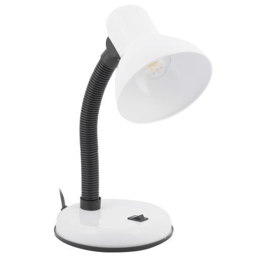 Biela nastaviteľná LED stolová lampa do školy