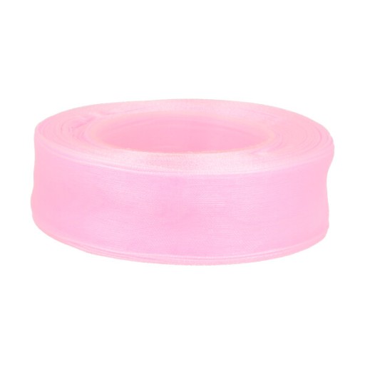 ŠIFÓNOVÁ STUHA SVETLO RUŽOVÁ polyesterová STUHA 25mm ORGANZA 3040