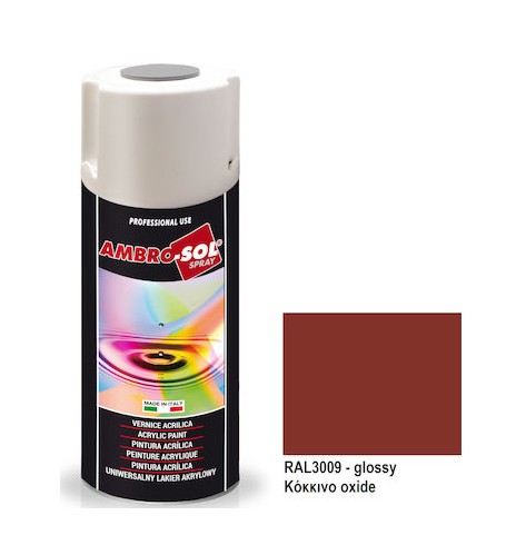 Červený oxidový akrylový lak, RAL 3009, lesklý