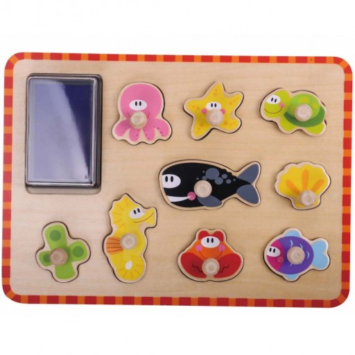 Drevené puzzle morské známky