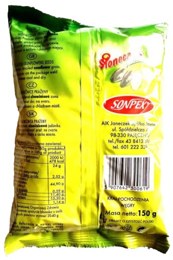 Slnečnicové semienka pražené ČIERNA 150G Sonpex