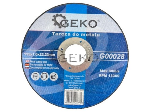 GEKO rezací kotúč na kov 115x1,0