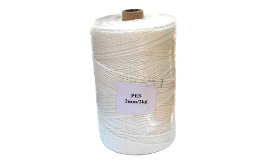 lano Splietané polypropylénové lano 2mm biele 20m