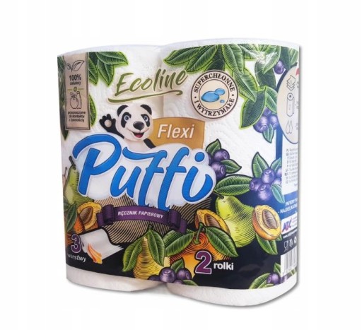 Papierové utierky Biele celulózové 2w mäkké, bezprašné Puffi DUO 2 rolky