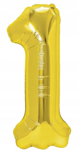 1 ZLATÝ FÓLIOVÝ BALÓN V TVARE ČÍSEL, JEDEN 100CM, HÉLIUM, NARODENINOVÁ PARTY
