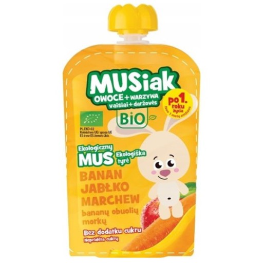 Ovocno-zeleninová pena banán jablko mrkva BIO 100g