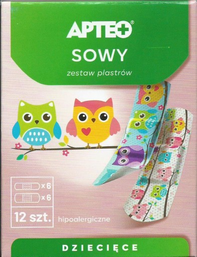 Sada náplastí Detské sovy, 12 kusov