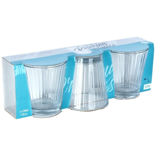 3x poháre DRINK, voda, džús, kompót, sada pohárov na nápoje