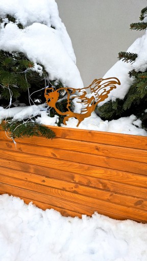 Kovová sliepka 4 Dekorácia Záhradná dekorácia Zvieracia hrdza Corten Effect