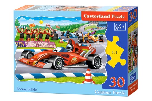 PUZZLE CAR ZÁVODNÉ AUTO BOLID 30 EL KOLEČKO