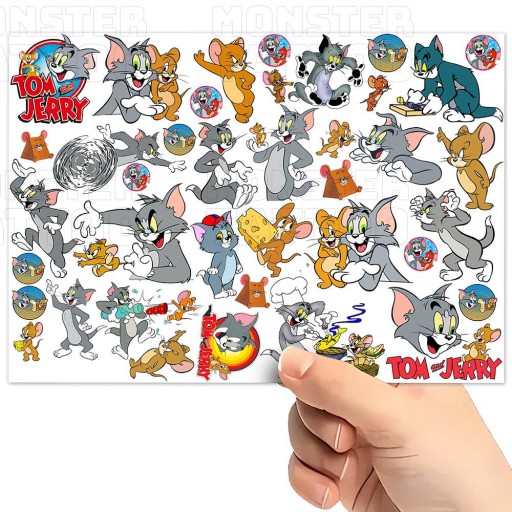 UMÝVAJÚCE DOČASNÉ TETOVANIE PRE DETI TOM A JERRY ORIGINÁLNE DIZAJNY