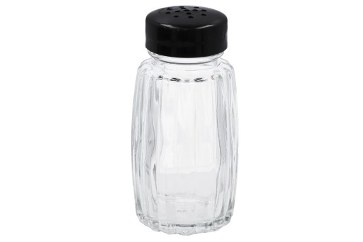 Nádoba na korenie korenie soľ korenie sklenená čierna 50ml korenička