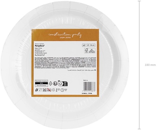 PAPIEROVÉ TANIERE, stavebné VOZIDLÁ, sada 6 ks, detské narodeniny, 18 cm