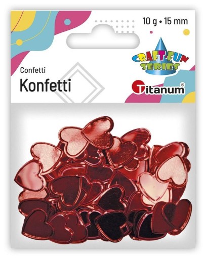 Ozdobné srdiečkové konfety červené valentínske 10g