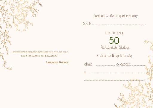POZVÁNKA NA SVADOBNÉ VÝROČIE - Royal Gold