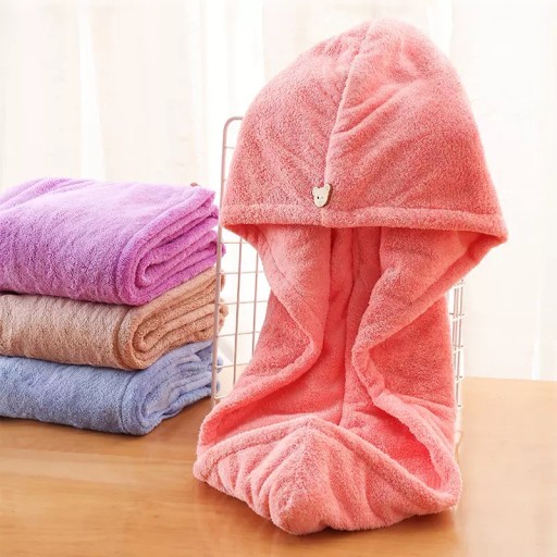 UTERÁK NA SUŠENIE VLASOV Čiapka, hlava, UZÁVIERKA BEAR, Microfiber Blue