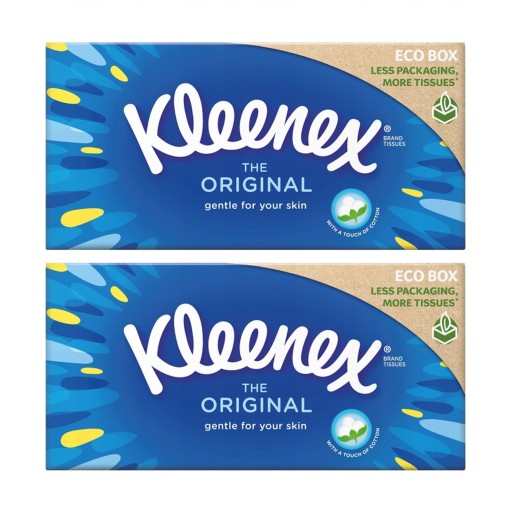 2x KLEENEX Original obrúsky 3-vrstvové 100% celulóza 72 ks
