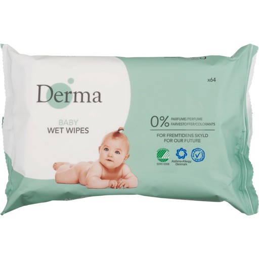 Vlhčené obrúsky Derma Baby 64 ks.