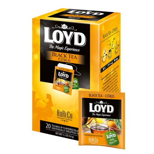 Čierny čaj v obálkach Citrus Horeca pre gastronómiu 20T LOYD