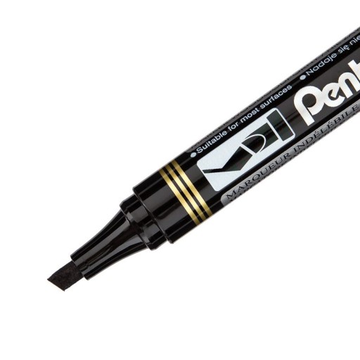 Permanentný popisovač Pentel N860, skosený - čierny
